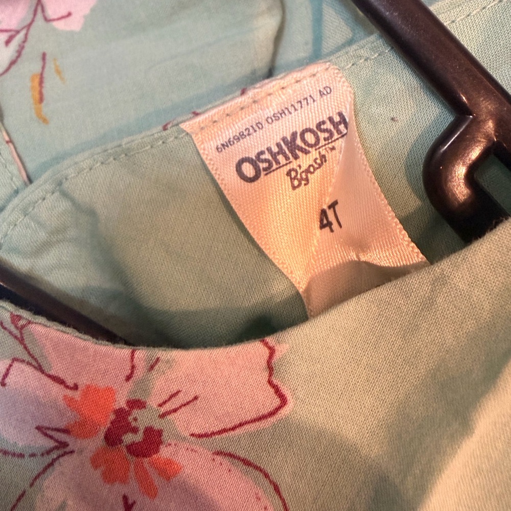 OshKosh B'gosh Aqua Floral Ruffle Sleeve Dress - Picture 3 of 3